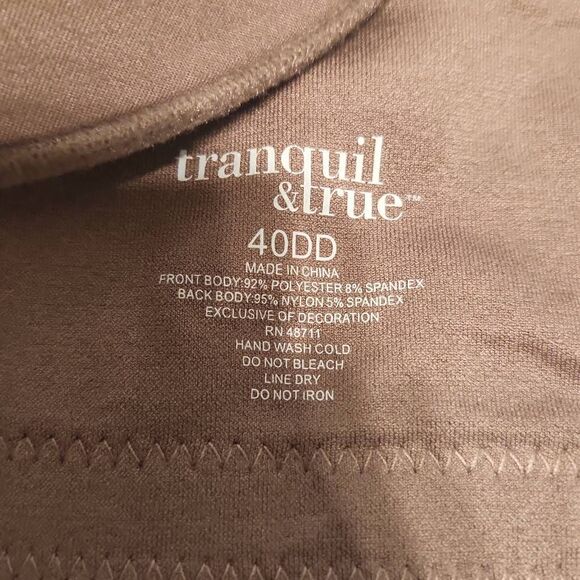 NWT Tranquil & True Size 40D Back Smoothing Front Close Bra brown - Picture 3 of 4